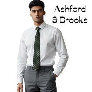 Ashford & Brooks Black Lime Green Polka Dots Silk Necktie